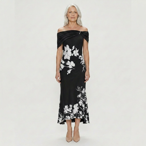 Maya - Off-Shoulder Floral Print Midi Dress