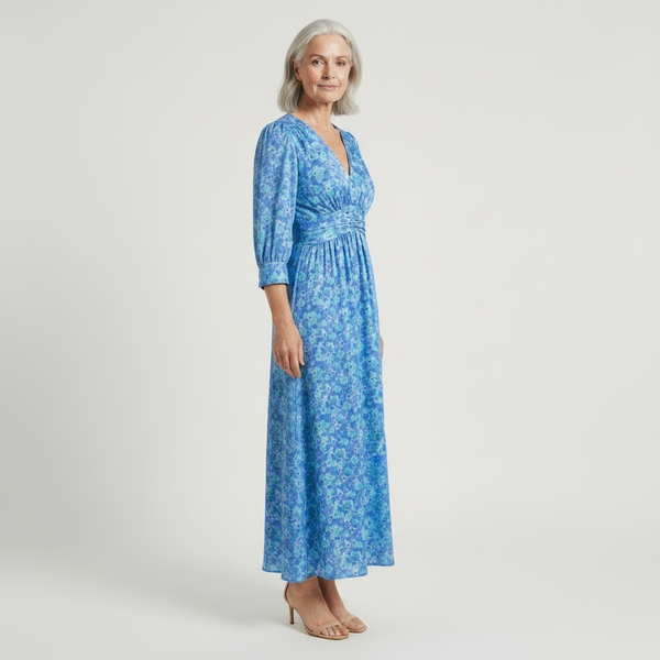 Hazel - Floral Print V-Neck Maxi Dress