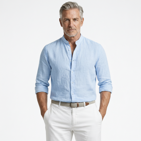 Brexton - Lightweight Band-Collar Button-Up Shirt