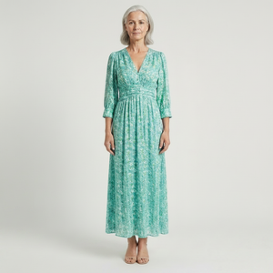 Hazel - Floral Print V-Neck Maxi Dress