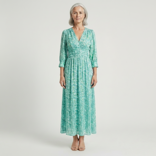 Hazel - Floral Print V-Neck Maxi Dress