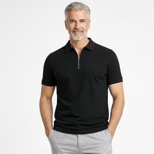 Zolvex - Slim-Fit Zip-Collar Polo Shirt