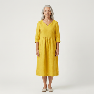 Stella - Relaxed-Fit Midi Dress For Women Yellow