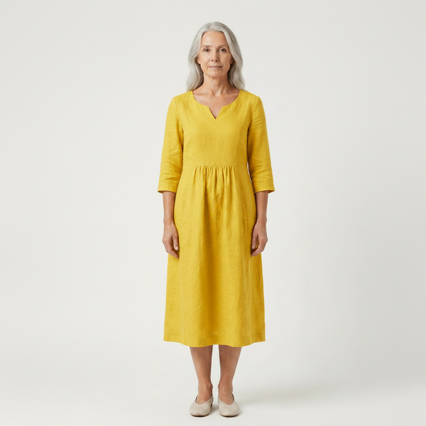 Stella - Relaxed-Fit Midi Dress For Women Yellow