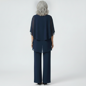 Veluxa - Cold-Shoulder Two-Piece Pant Set