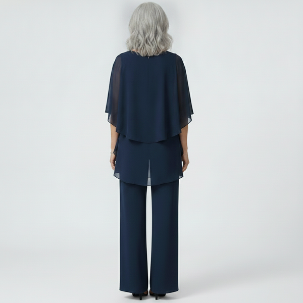 Veluxa - Cold-Shoulder Two-Piece Pant Set