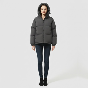 Lily | Women’s Classic Hooded Jacket Dark Grey