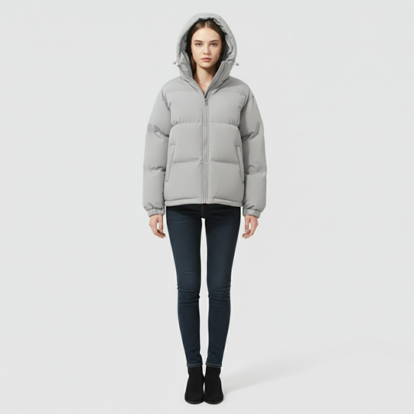 Lily | Women’s Classic Hooded Jacket Light Grey
