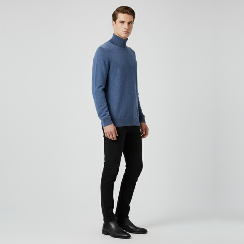 Louie | Men’s Elegant Turtleneck Blue