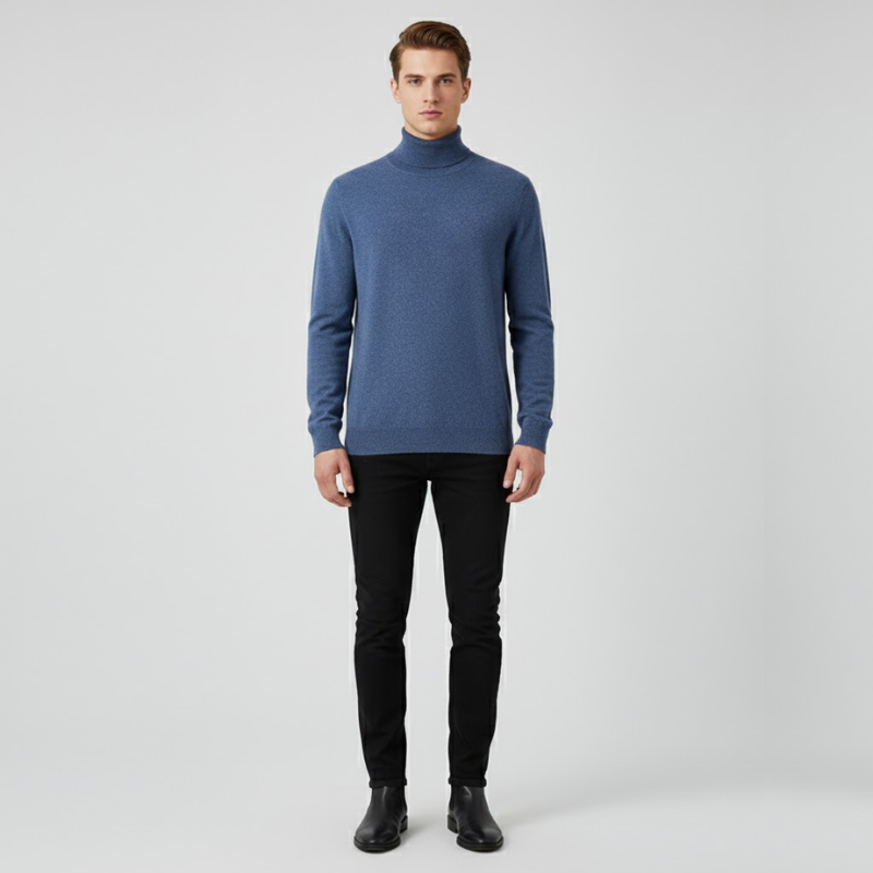 Louie | Men’s Elegant Turtleneck Blue