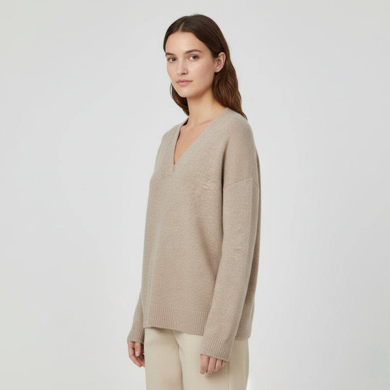 Madison | Women’s V-Neck Jumper Beige