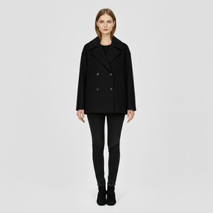 Millie | Women’s Short Double-Breasted Coat Black