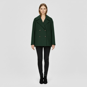 Millie | Women’s Short Double-Breasted Coat Green