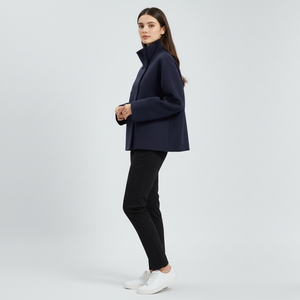 Robyn | Women’s Double-Breasted Short Coat Marineblue