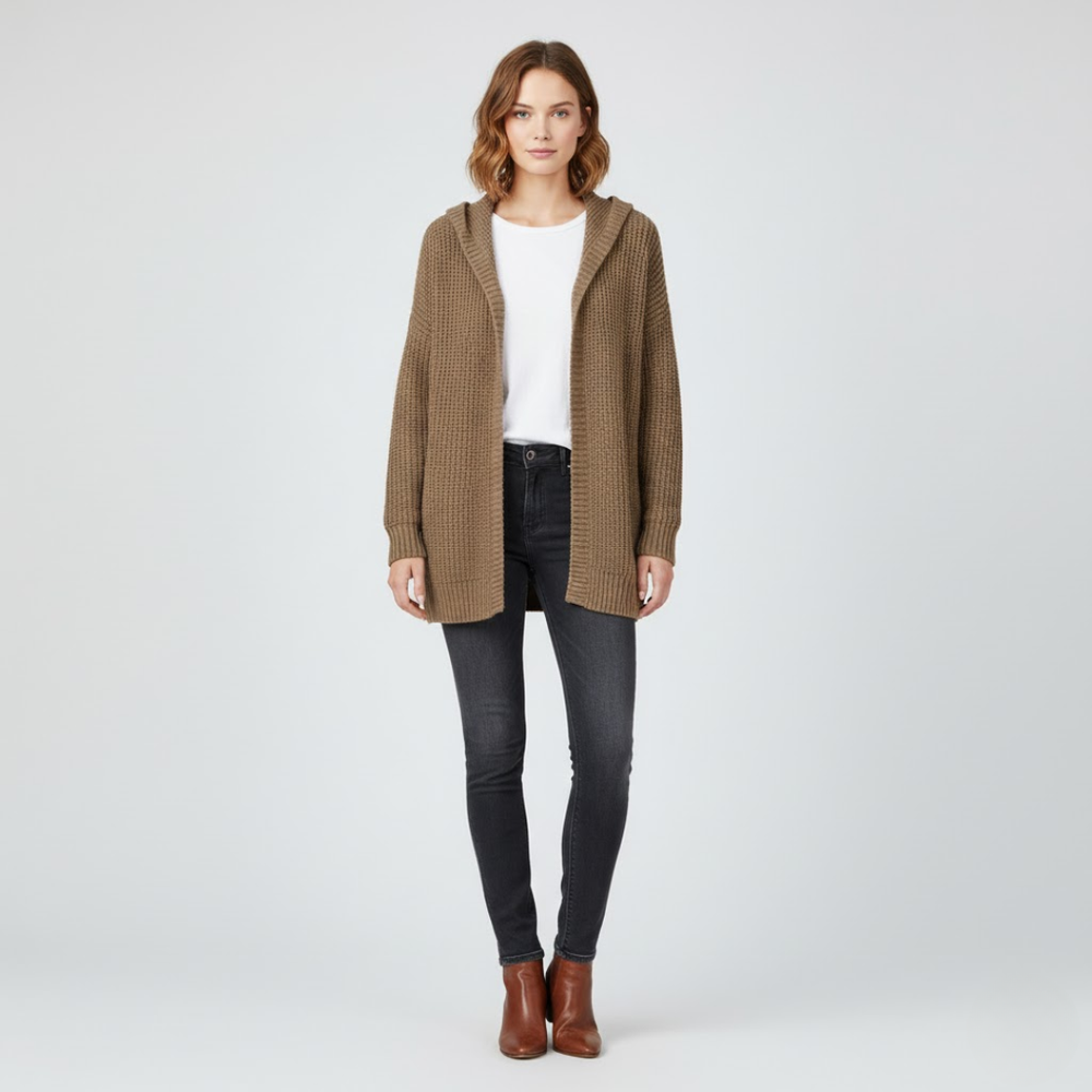 Sophie | Women’s Oversized Hooded Cardigan Khaki