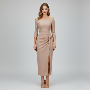 Tilly | Women’s Off Shoulder Evening Dress Pink