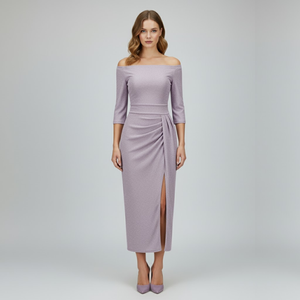 Tilly | Women’s Off Shoulder Evening Dress Purple