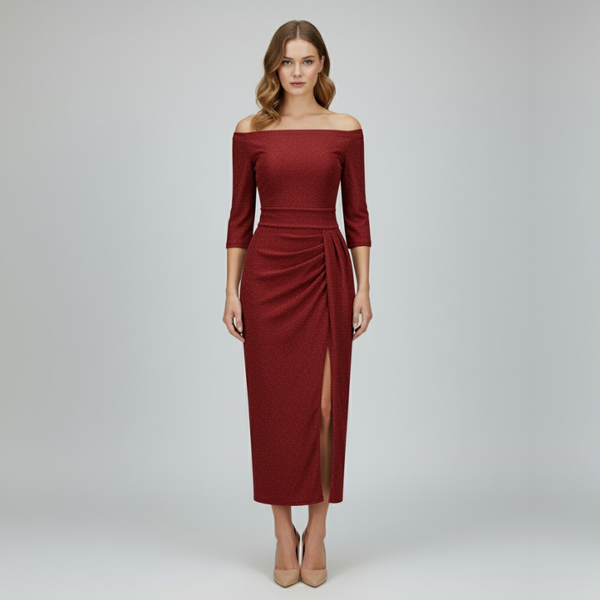 Tilly | Women’s Off Shoulder Evening Dress Red